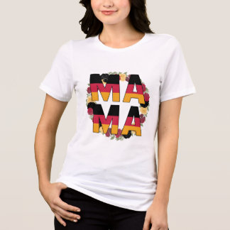 Camiseta Tipografia MAMA com bandeira alemã Floral Wreath