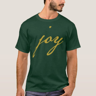 Camiseta Tipografia Mínima de Alegria de Natal Dourada