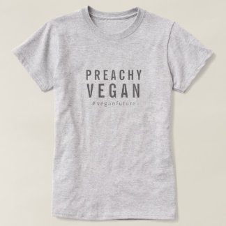 Camiseta Tipografia Mínima Simples e Humor de Preachy Vegan