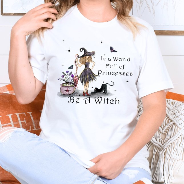Camiseta Tipografia Mística Caprichosa Seja uma Bruxa Citaç (Criador carregado)