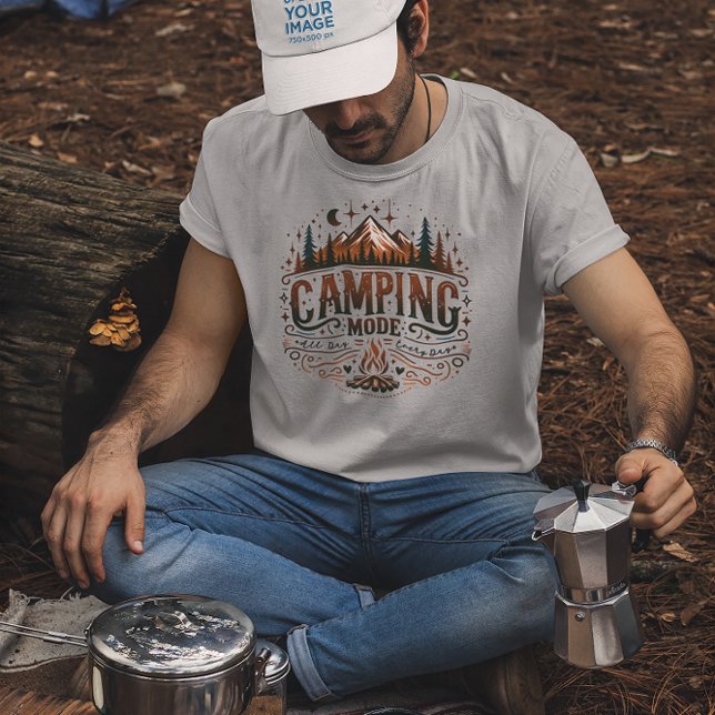 Camiseta Tipografia Moderadamente Retro para Acampamento (Criador carregado)