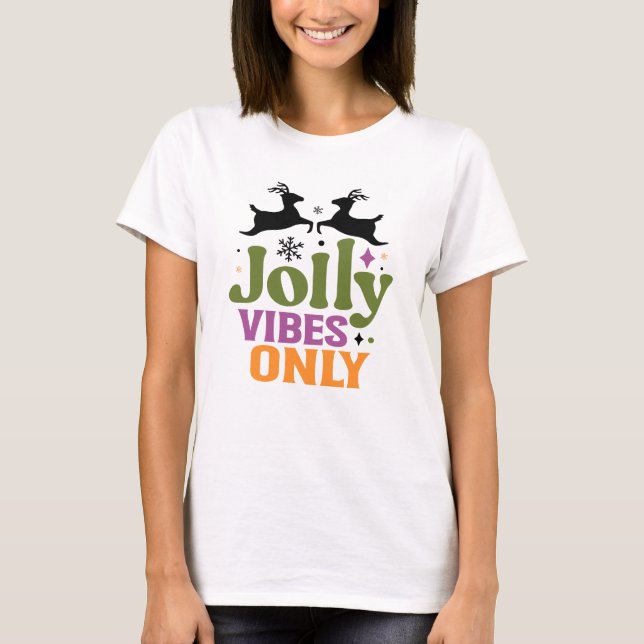 Camiseta Tipografia Moderna Apenas Vibrações Alegres (Frente)