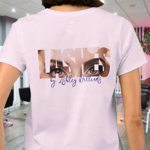 Camiseta Tipografia moderna "CÍLIOS por" artista de cílios