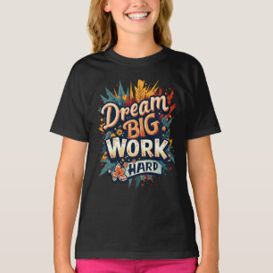 Camiseta Tipografia Motivacional do Duro de Trabalho Grande
