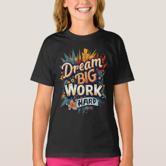 Camiseta Tipografia Motivacional do Duro de Trabalho Grande