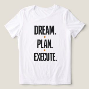 Camiseta Tipografia Motivacional Feminina Sonho Planejar Ex
