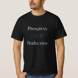 Camiseta Tipografia Motivacional "Progresso Acima da Perfei