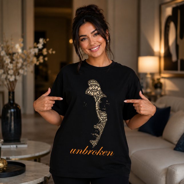Camiseta Tipografia Mulher Inquebrantável (Criador carregado)