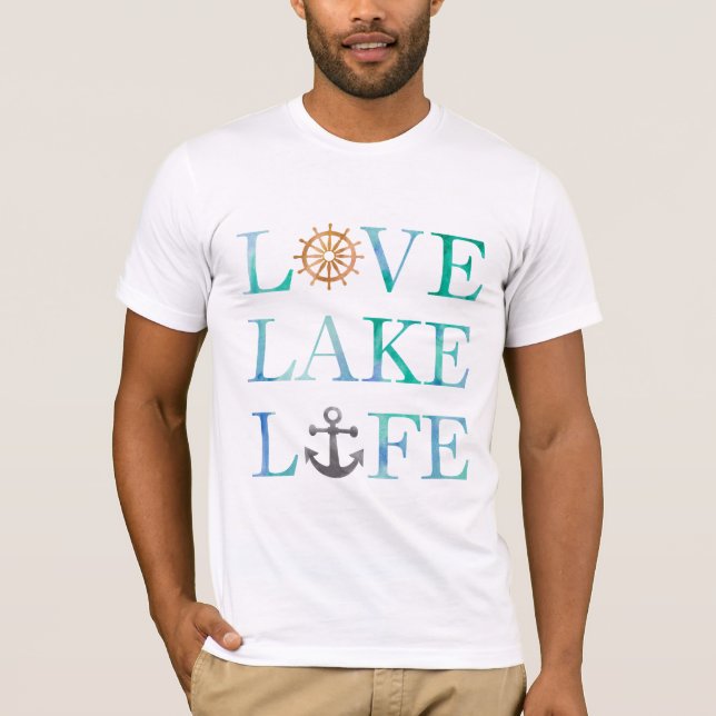 Camiseta Tipografia Náutica Do Lago Amor Como Navios (Frente)