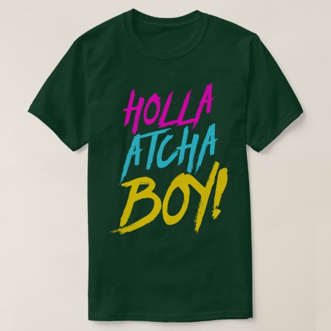 Camiseta Tipografia Negra de Holla Atcha Boy (Frente do Design)