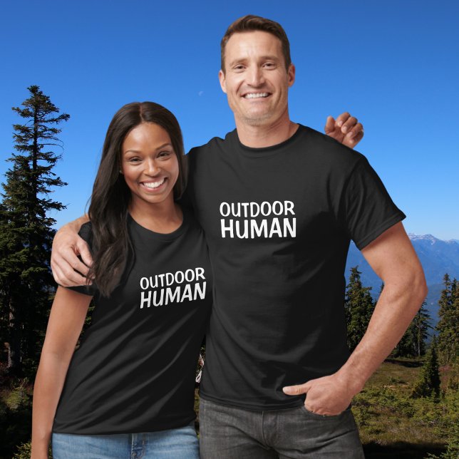 Camiseta Tipografia Negrita de Bloco Outdoor Humano (Criador carregado)