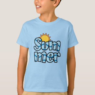 Camiseta Tipografia ondulada de verão tropical