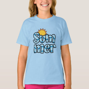 Camiseta Tipografia ondulada de verão tropical 