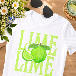 Camiseta Tipografia Ousada de Lima com Lima Verde e Cunhas