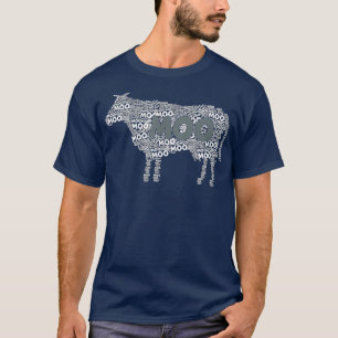 Camiseta Tipografia Palavra-Arte Vaca-Vaca-Vaca