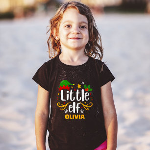 Camiseta Tipografia Pequeno Elfo Diversão Família Coordenad