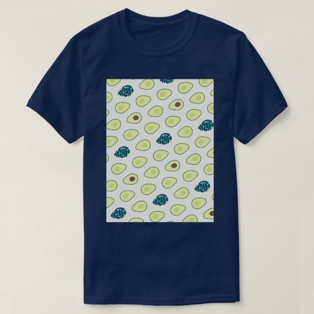Camiseta Tipografia Personalizada do Padrão Avocado (Frente do Design)