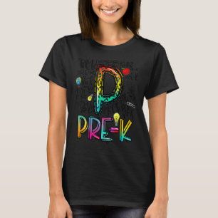 Camiseta Tipografia Pré K Leopardo Professor Pré-Escolar Vo