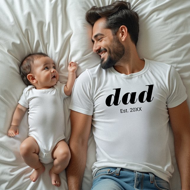Camiseta Tipografia Preta Estabelecida Pai (Criador carregado)