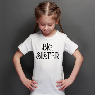 Camiseta Tipografia Preta Personalizada Irmã Grande
