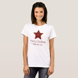 Camiseta Tipografia Red Star Winter Mulheres de Natal Moder