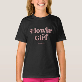 Camiseta Tipografia Retro Boho Rosa Empoeirada | Menina das