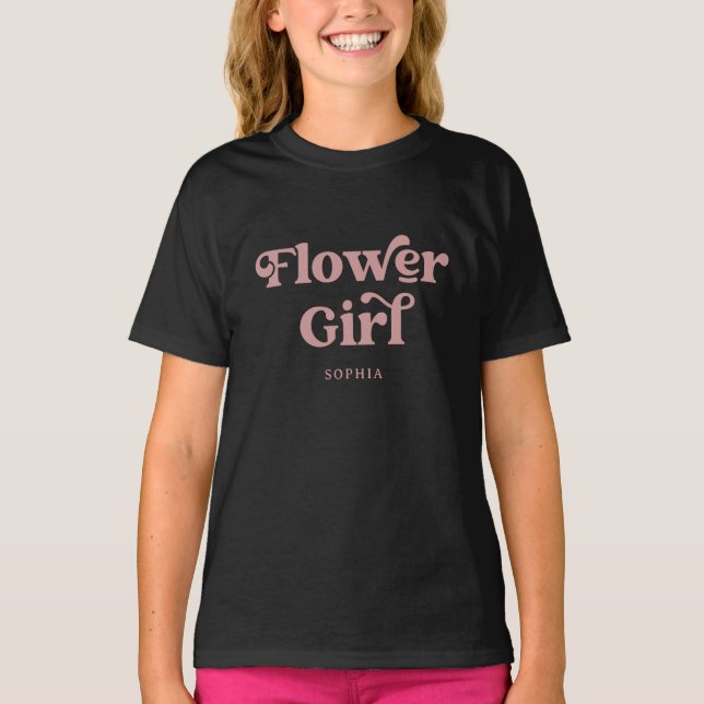 Camiseta Tipografia Retro Boho Rosa Empoeirada | Menina das (Frente)