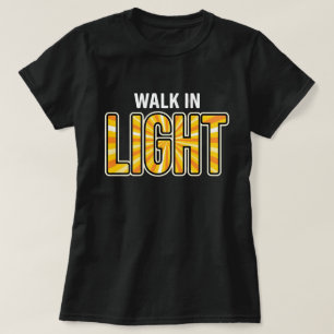 Camiseta Tipografia Retro Caminhar na Luz