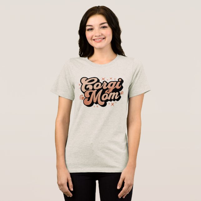 Camiseta Tipografia Retro Corgi Mamãe (Frente Completa)