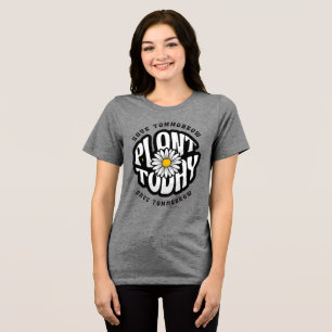 Camiseta Tipografia Retro de Margarida para Plantar Hoje