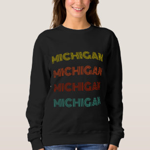 Camiseta Tipografia Retro de Michigan Estado Americano
