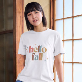 Camiseta Tipografia Retro de outono de Hello