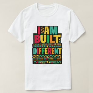 Camiseta Tipografia Retro Eu Sou Construído Diferente