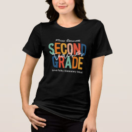 Camiseta Tipografia Retro Professor do Segundo Ano Adiciona