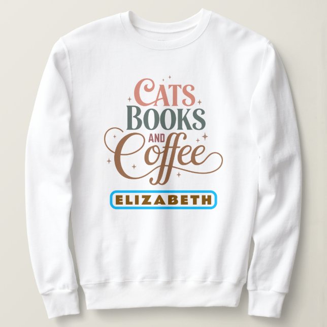 Camiseta Tipografia Retroativa Elegante | Livros de gatos e (Frente do Design)