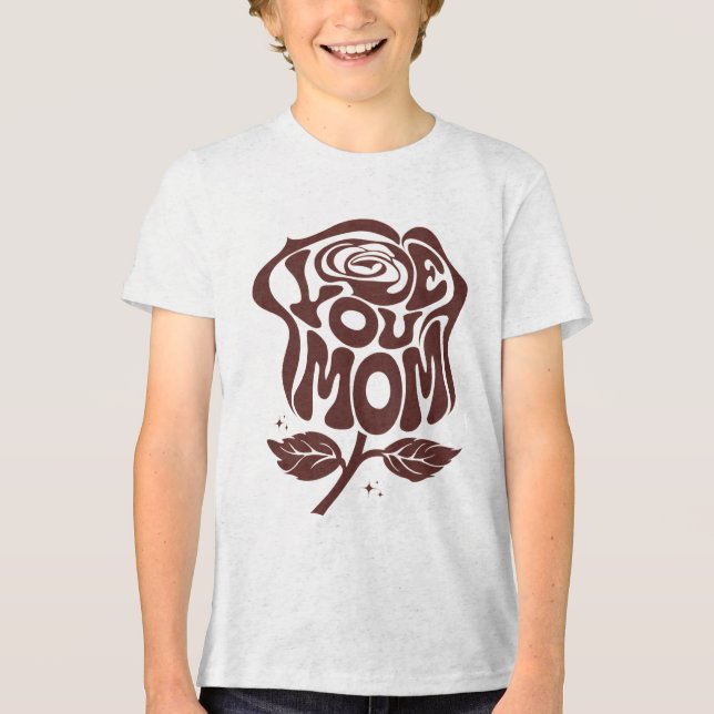 Camiseta Tipografia Rosa de Amor Você Mamãe (Frente)