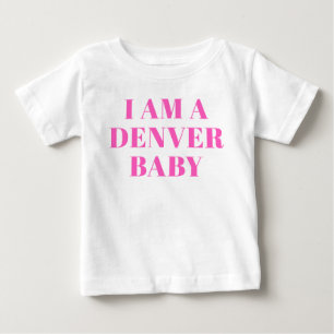 Camiseta Tipografia Rosa Roupas de Bebê Denver