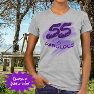 Camiseta Tipografia Roxa 55 e Aniversário FABULOSO