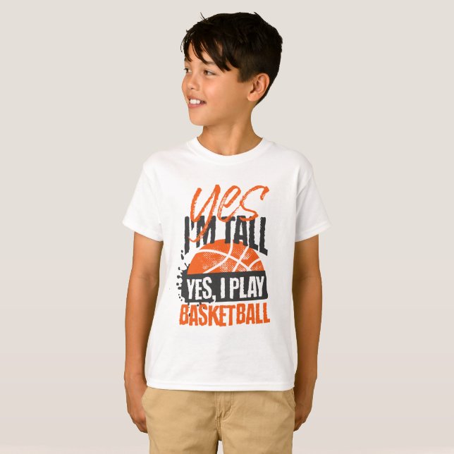 Camiseta Tipografia Sim Eu Jogo Basquete (Frente Completa)