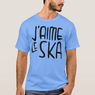 Camiseta Tipografia Ska Eu amo Música Ska Francês Jaime le 