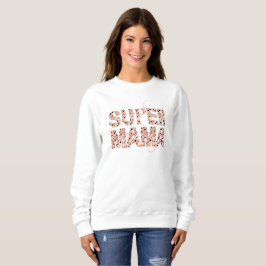 Camiseta Tipografia Super Mãe Pontos Polka Divertidos