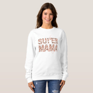 Camiseta Tipografia Super Mãe Pontos Polka Divertidos