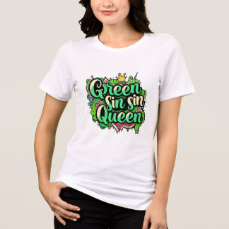 Camiseta Tipografia T-Sh da Rainha Cinzenta Verde Vibrante