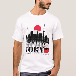 Camiseta Tipografia Tóquio As Maiores Cidades da Ásia