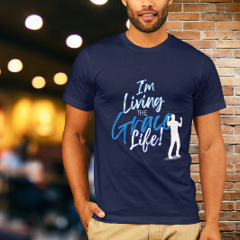 Camiseta Tipografia Urbana Azul Estou Vivendo a Graça Vida