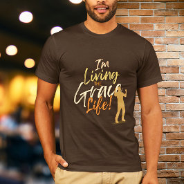 Camiseta Tipografia urbana marrom estou vivendo a vida da G