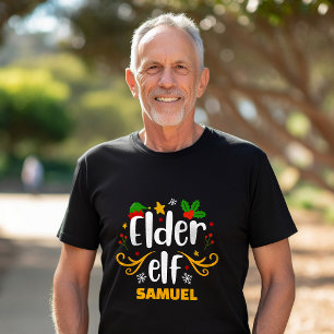 Camiseta Tipografia Velho Elfo Diversão Família Combinando