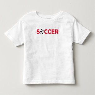 Camiseta Tipografia Vermelha Clássica de Futebol Negrito Fã