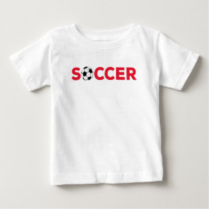 Camiseta Tipografia Vermelha Clássica de Futebol Negrito Fã
