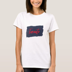 Camiseta Tipografia Vermelha Manuscrita Toronto